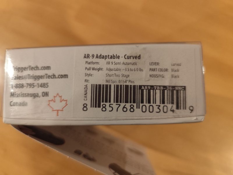 Détente TriggerTech AR9 Adaptable 2 étages, curved