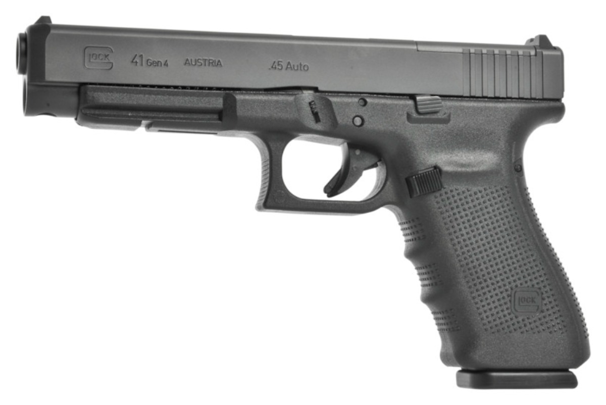 Glock 41 Gen4 MOS en calibre .45 ACP, vue latérale droite, canon de 135 mm