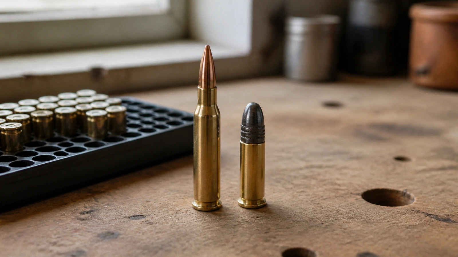Carabine à verrou en calibre .17 HMR posée sur un tapis de tir avec sa lunette