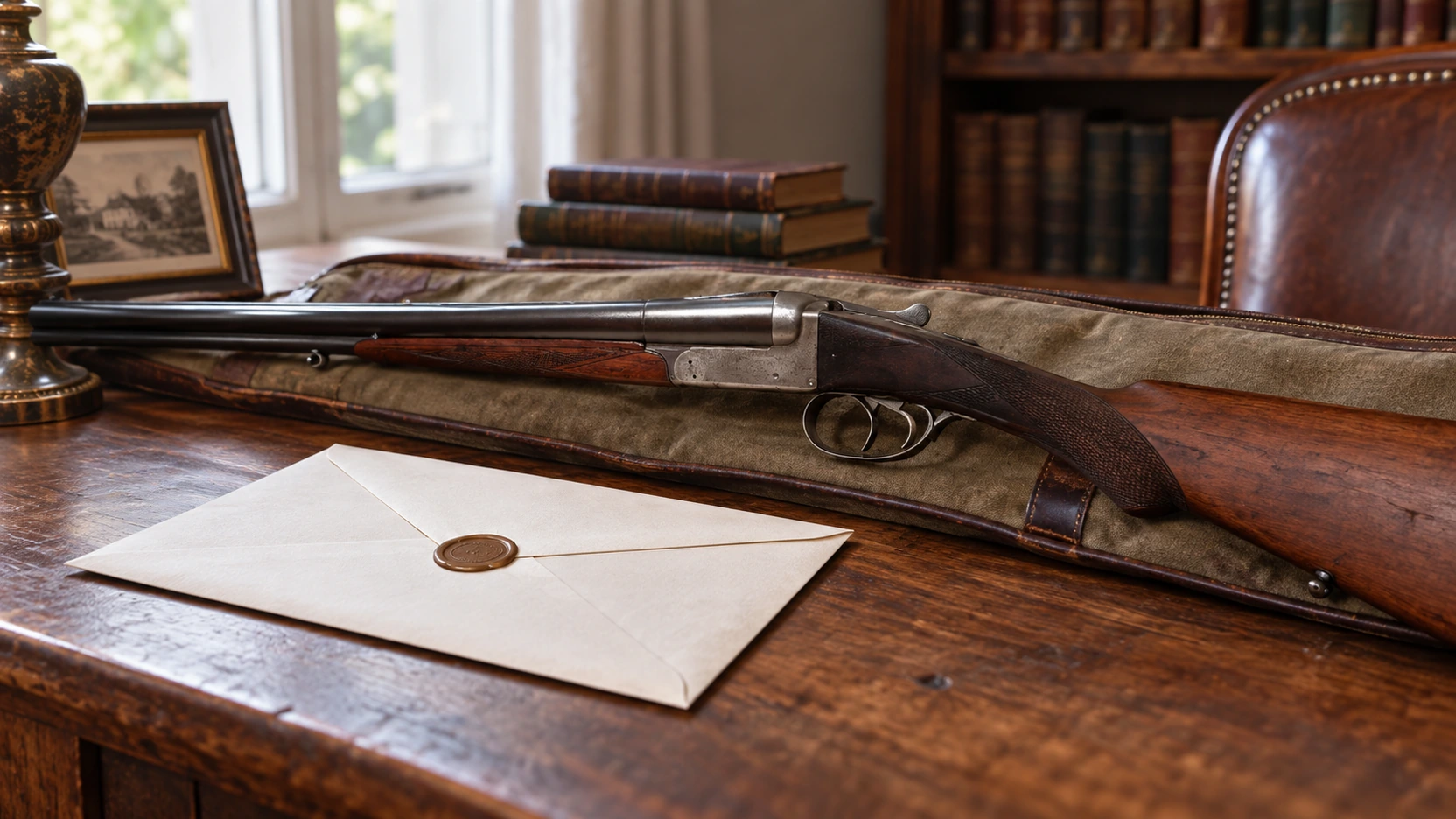 Vieux fusil de chasse découvert dans une armoire lors d'une succession
