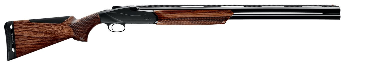 Benelli 828U Black superposé calibre 12 bascule Ergal anodisée noire bande carbone