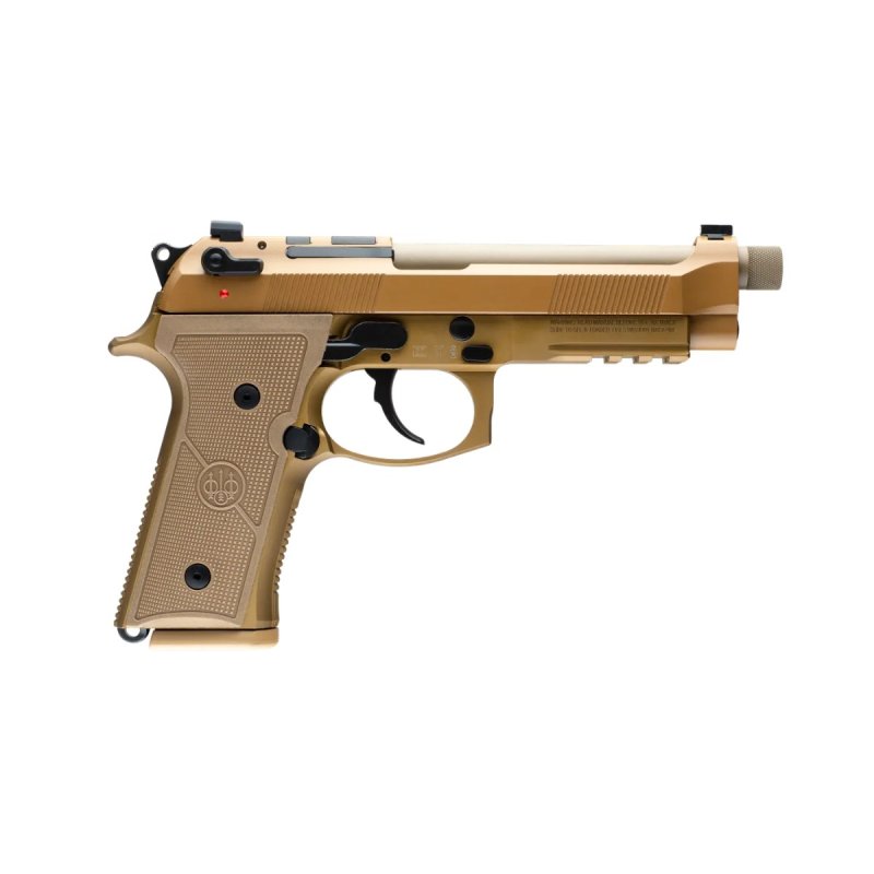 Beretta M9A4 en 9x19 FDE, canon fileté, vue du côté droit