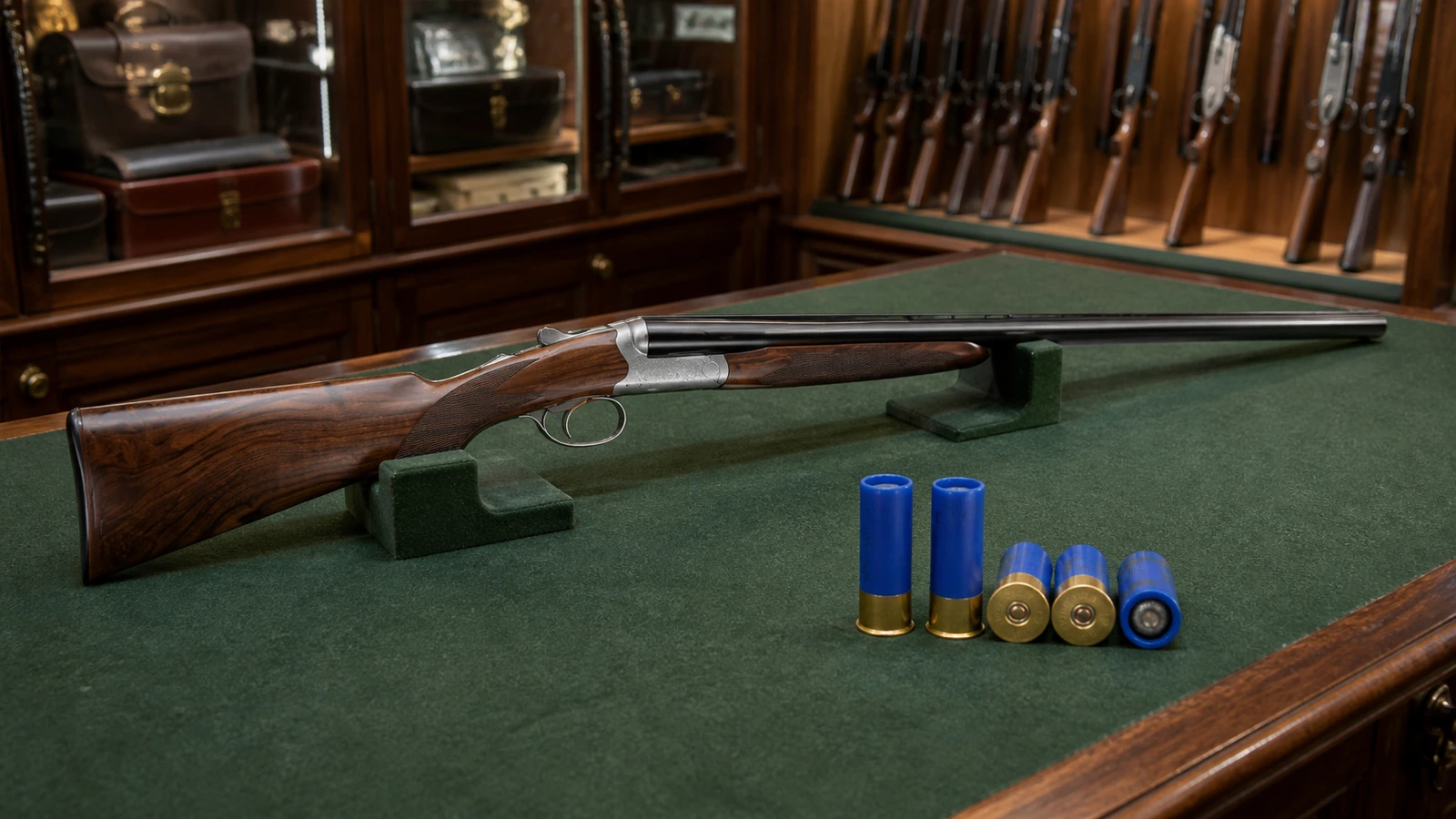 Fusil juxtaposé calibre 12 et cartouches, longueur de chambrage