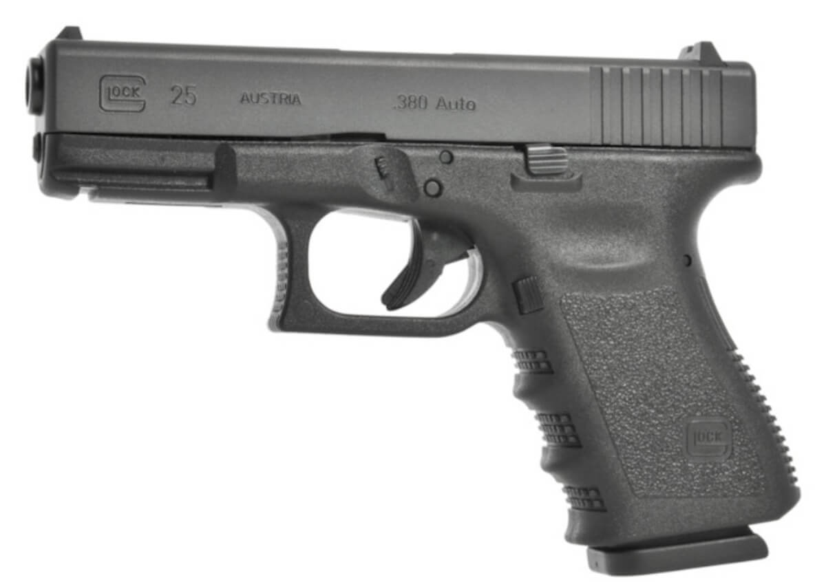 Glock 25 en calibre .380 ACP, vue latérale droite, capacité 15 coups