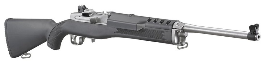 Carabine Ruger Mini-14 Ranch Rifle inox crosse synthetique noire canon 47 cm hausse repliable grenadieres