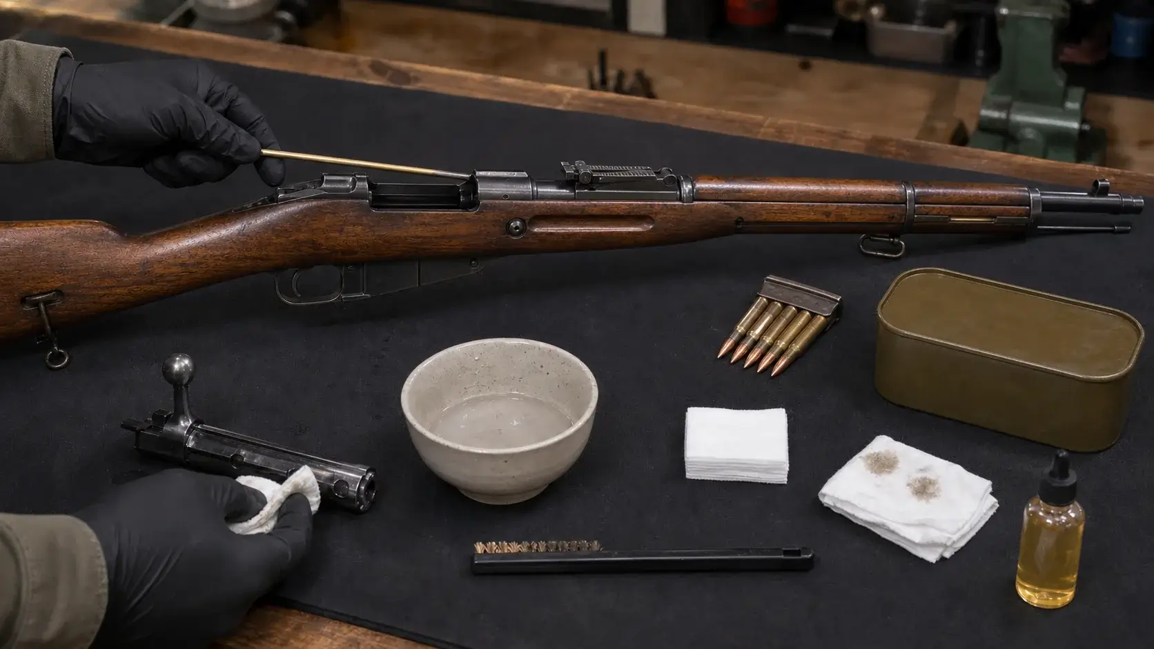 Nettoyage d’un Mosin-Nagant après utilisation de munitions militaires corrosives