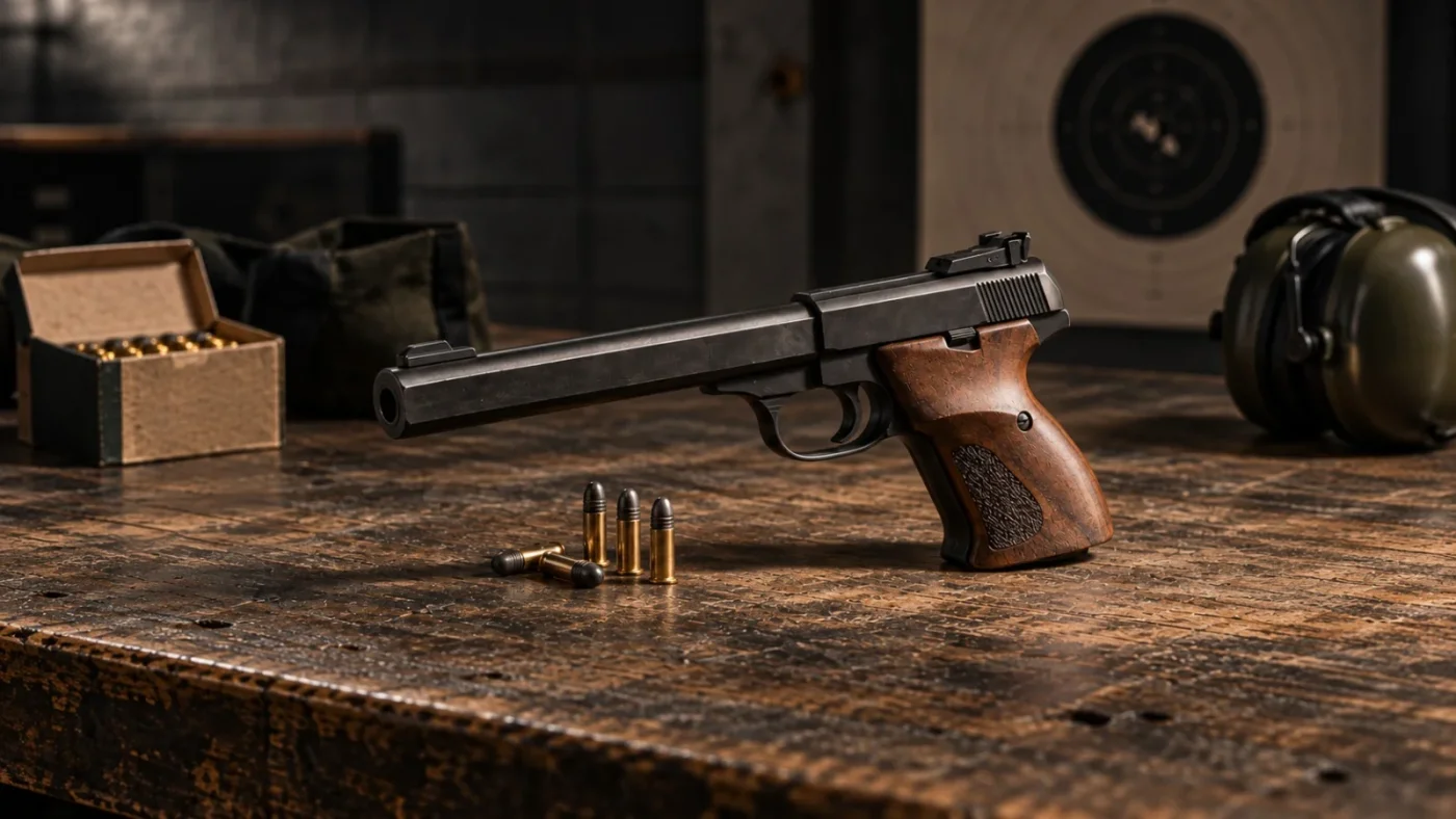 Pistolet de tir sportif de cible en calibre .22 LR et cartouches rimfire
