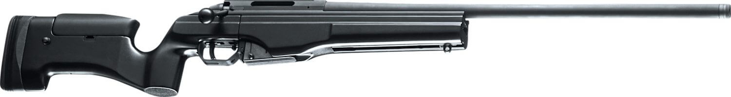 Carabine de precision Sako TRG 42 calibre 338 Lapua Magnum crosse fixe noire profil aluminium canon lourd