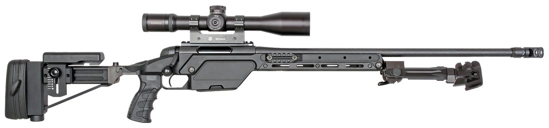Carabine a verrou Steyr SSG 08 chassis aluminium crosse pliante reglable bipied rabattable frein de bouche lunette de tir