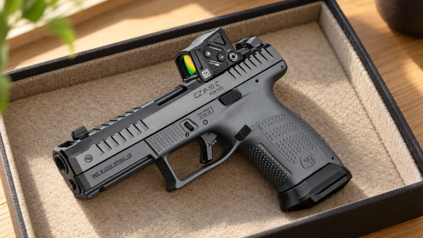 Illustration du CZ P-10 C Ported COA européen avec son optique et son magwell